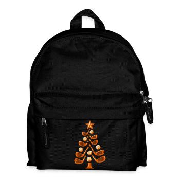 Festliches Golf Club Weihnachtsbaum Design - Kinder Rucksack - Schwarz - Vorne