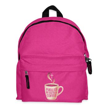 Fuelled By Faith And Coffee Glaube Und Kaffee - Kids' Backpack - fuchsia - Front