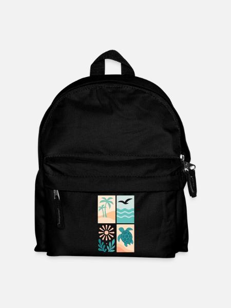 Tropical Coastal Four-Frame Series - Kids' Backpack - black