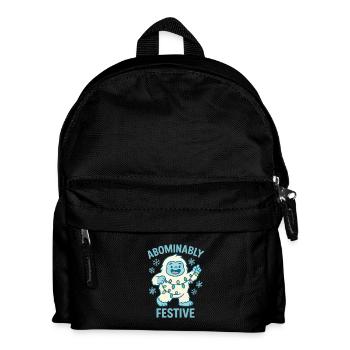Abominably Festive – Weihnachtlicher Yeti - Kinder Rucksack - Schwarz - Vorne