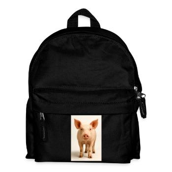 Pig Close Up Charm - Kids' Backpack - black - Front