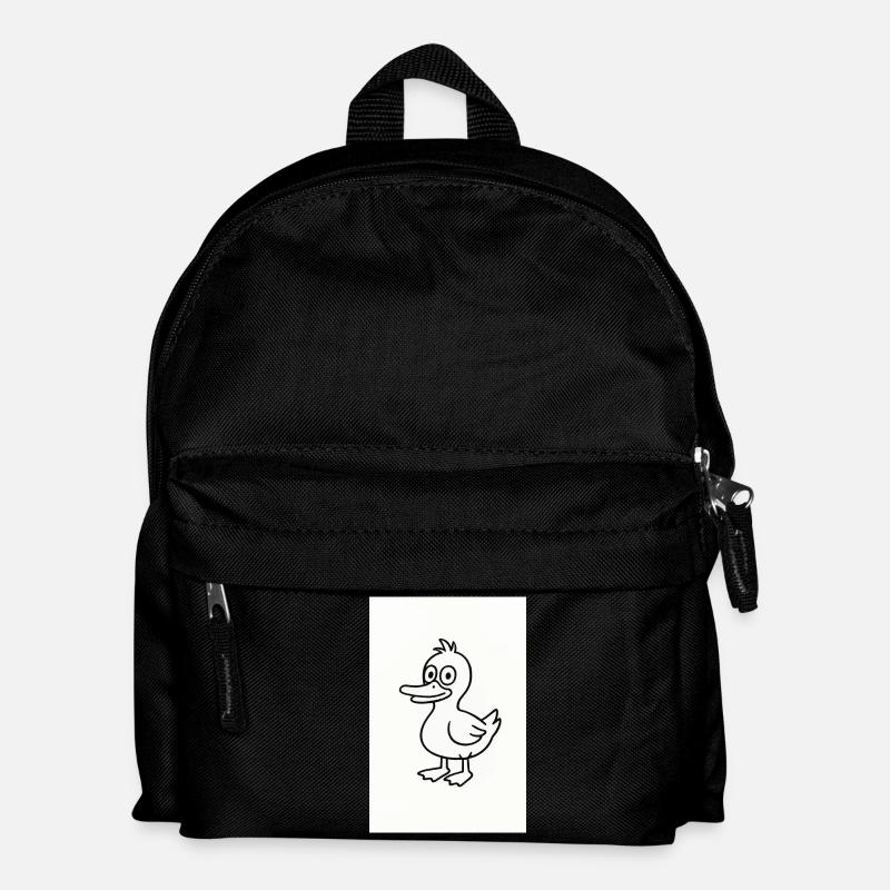 Verspielte Enten-Linien-Skizze - Kinder Rucksack - Schwarz