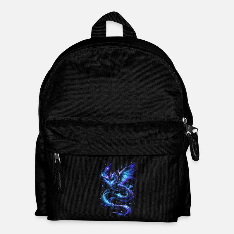 Blauer Sternenfeuerdrache - Kinder Rucksack - Schwarz