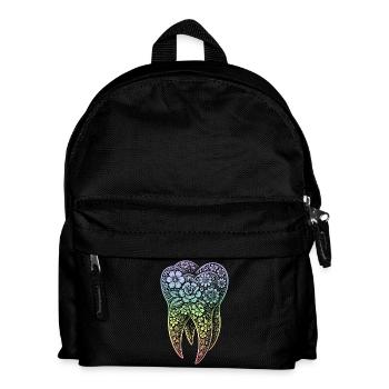 Blumen Zahn im Farbverlauf - Kinder Rucksack - Schwarz - Vorne