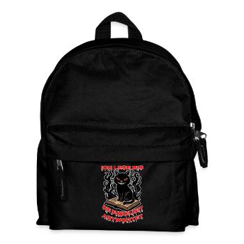 Dunkle Katze über dem Buch - Kinder Rucksack - Schwarz - Vorne