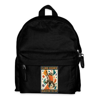 Bouldern Waschbär Klettere Höher Motivation - Kinder Rucksack - Schwarz - Vorne