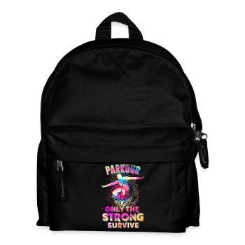 Parkour Only The Strong Survive - Kids' Backpack - black - Front