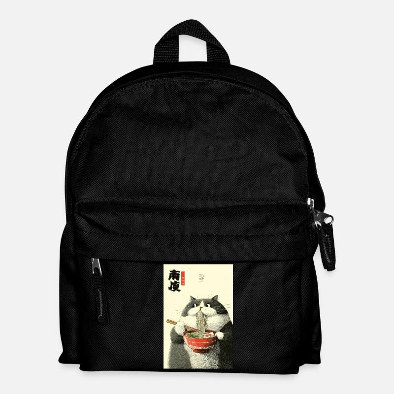Ramen-Katzen-Ukiyo-e-Zauber - Kinder Rucksack - Schwarz