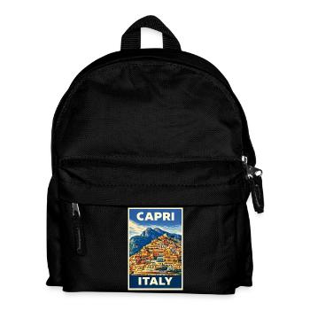 Capri Italie – Affiche de voyage vintage en Méditerranée - Sac à dos Enfant - noir - Devant