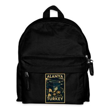 Alanya Turkey – Vintage Travel Poster Linocut - Kids' Backpack - black - Front