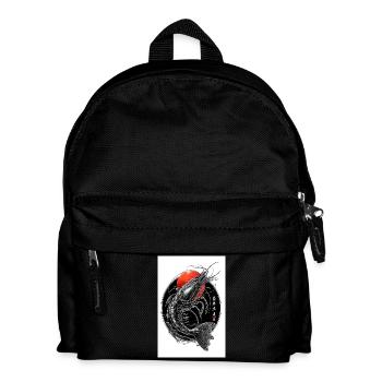 Crimson Ink Shrimp in Circle - Kids' Backpack - black - Front