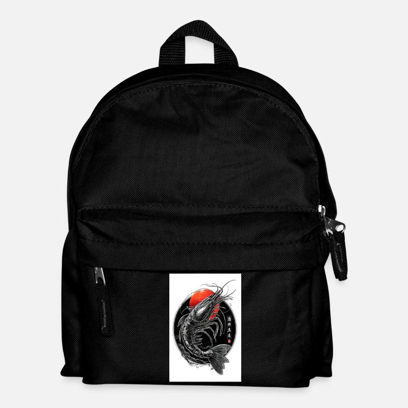 Crimson Ink Shrimp im Kreis - Kinder Rucksack - Schwarz