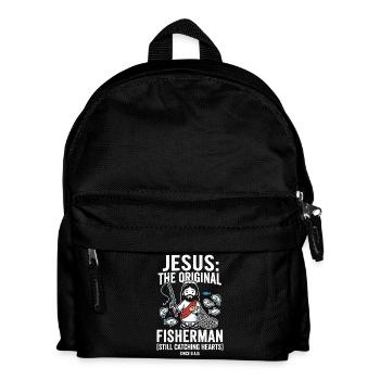 Jesus Der Original Fischer – Herzen Fangen - Kinder Rucksack - Schwarz - Vorne