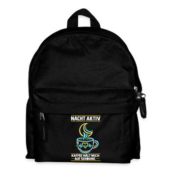 Nacht aktiv Kaffee hält mich auf Sendung - Kinder Rucksack - Schwarz - Vorne