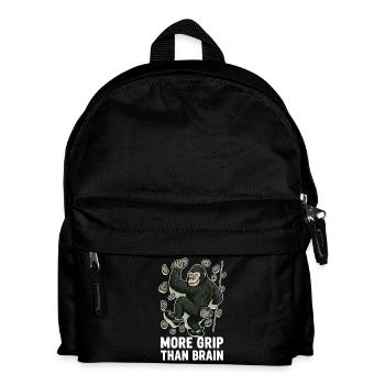 More Grip Than Brain – Gorilla bouldering - Kids' Backpack - black - Front