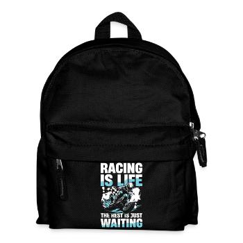  Racing Is Life Motorrad Leidenschaft Motorsport - Kinder Rucksack - Schwarz - Vorne