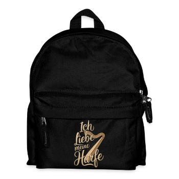 Ich liebe meine Harfe Harfenist Harfenspieler - Kinder Rucksack - Schwarz - Vorne