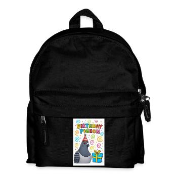 Geburtstags Taube mit Geschenk - Kinder Rucksack - Schwarz - Vorne