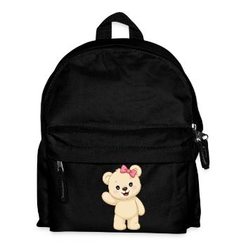 Cuddly bear with pink bow - Kids' Backpack - black - Front