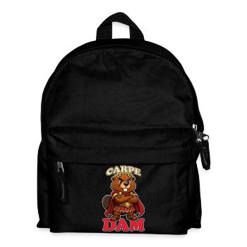 Carpe Dam Funny Roman Beaver Latin Pun History - Kids' Backpack - black - Front