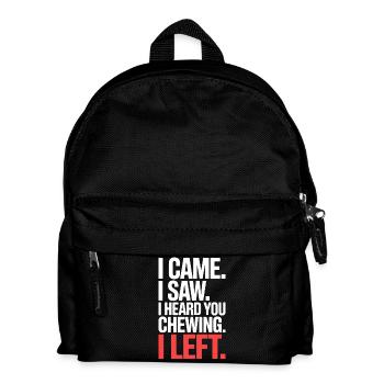 chewing sounds chewing eating sounds smacking chewing chewing - Kids' Backpack - black - Front