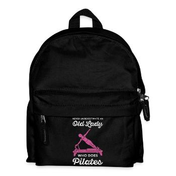 Unterschätze niemals eine alte Frau, die Pilates macht - Kinder Rucksack - Schwarz - Vorne