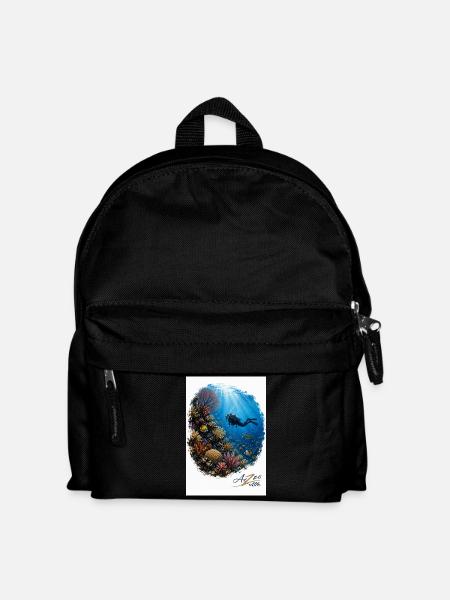 Azzo Unterwasser-Abenteuer - Kinder Rucksack - Schwarz