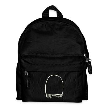 White cap - Kids' Backpack - black - Front