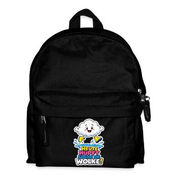 Wolke hüpft Heute sogar die Wolke Regen Humor nass - Kinder Rucksack - Schwarz - Vorne
