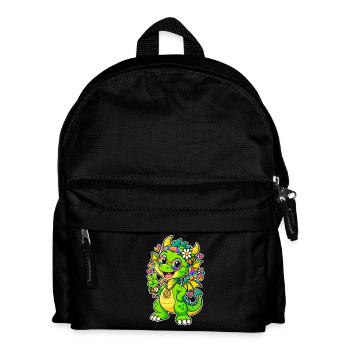 Hippie Dragon with Rainbow Bandana - Kids' Backpack - black - Front