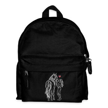 Horse Girl Riding Pony Rider - Kids' Backpack - black - Front