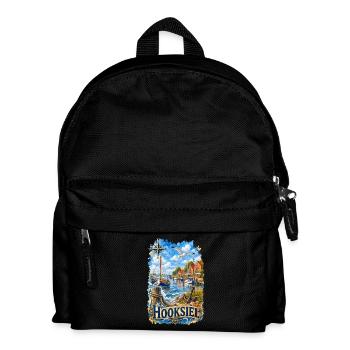 HookSiel Nautik Hafenmotiv - Kinder Rucksack - Schwarz - Vorne