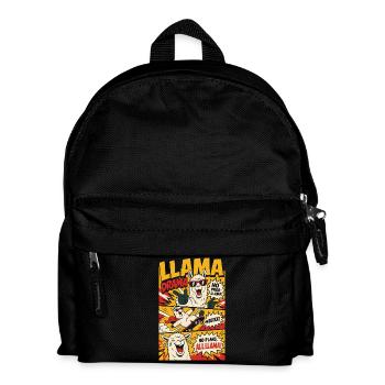 Llama Drama – No Prob-Llama Comic - Kinder Rucksack - Schwarz - Vorne