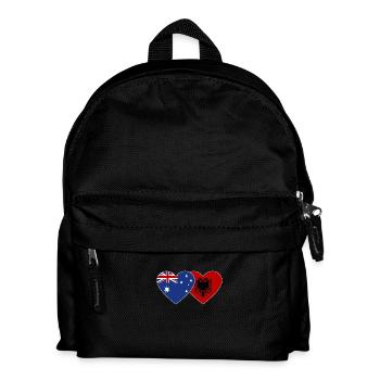 Australia Albania Flag Heart - Kids' Backpack - black - Front