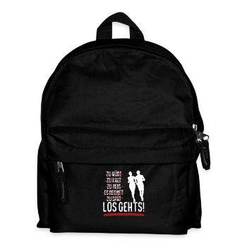 Zu müde, zu spät,... Los geht's Laufen! - Kinder Rucksack - Schwarz - Vorne