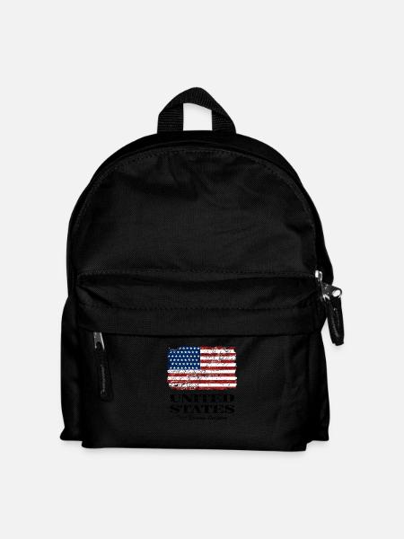 USA Flag - Vintage Look - Kids' Backpack - black