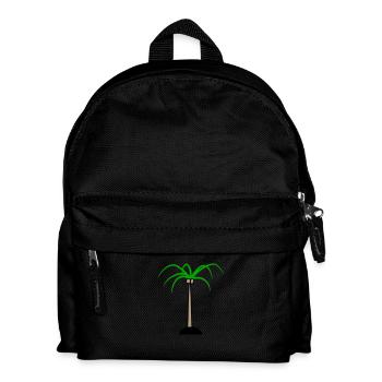 Palme Insel Baum Strand Urlaub Kokosnuss Meer Cool - Kinder Rucksack - Schwarz - Vorne