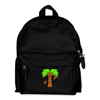 Lustige Böse Palme Zeigt Wütend Mittelfinger Comic - Kinder Rucksack - Schwarz - Vorne
