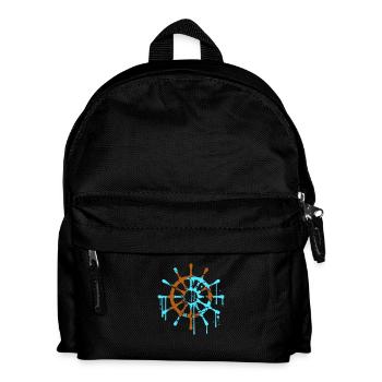 Ship Steering Steering Steering Wheel Sailing Graffiti - Kids' Backpack - black - Front