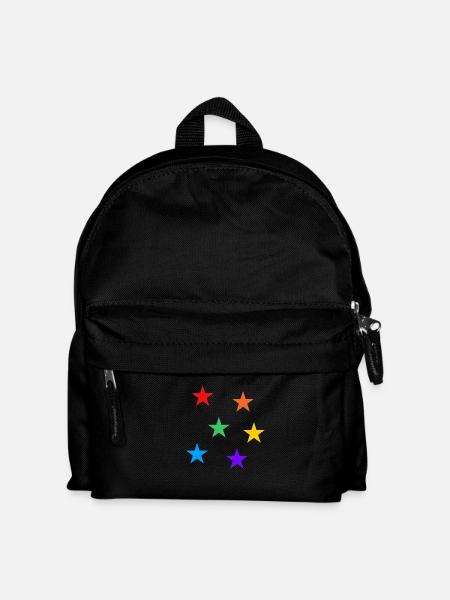 Sterne Regenbogen LGBTQ subtile Gay Pride - Kinder Rucksack - Schwarz