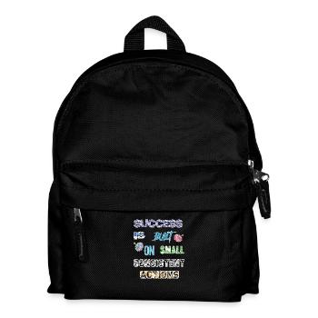 T-Shirt Success basiert auf kleinen, konsistenten - Kinder Rucksack - Schwarz - Vorne