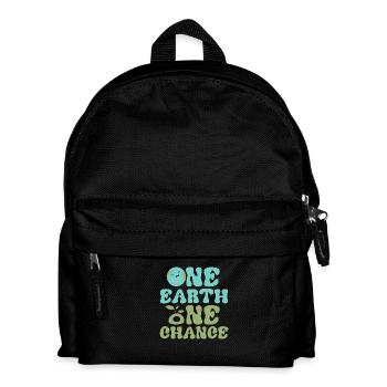 One Earth One Chance Earth Day Environmental Plane - Kinder Rucksack - Schwarz - Vorne