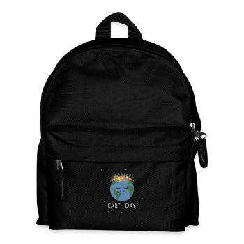 Smiling Floral Earth - Kids' Backpack - black - Front