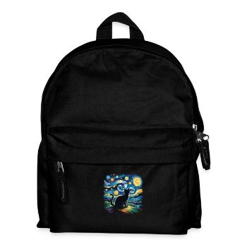 Nuit étoilée artistique avec chat – Van Gogh St - Sac à dos Enfant - noir - Devant