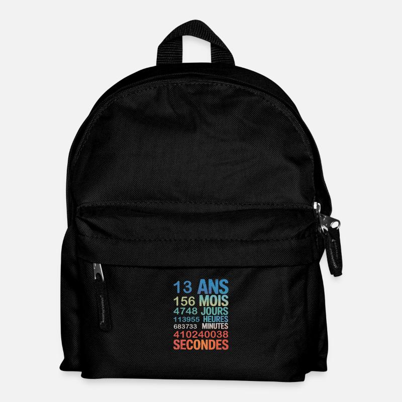 13 Ans en Secondes – Design Anniversaire Fun - Kinder Rucksack - Schwarz