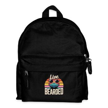Live Bearded! Bartagame Reptil Terraristik - Kinder Rucksack - Schwarz - Vorne