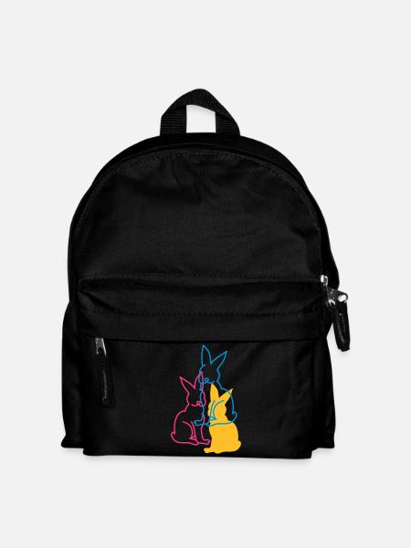 drei Hasen - Kinder Rucksack - Schwarz