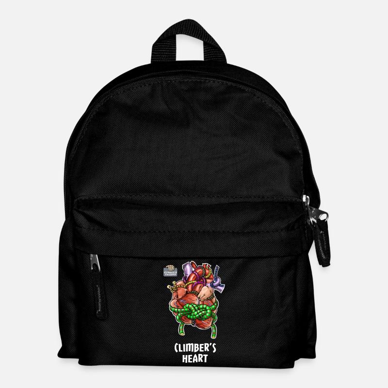 Cooles Klettermotiv - Kletterherz - Kinder Rucksack - Schwarz