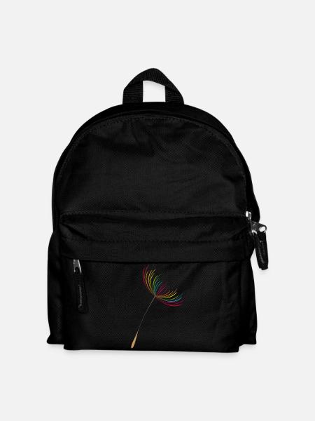 bunter und filigraner Löwenzahn Samen (Pusteblume) - Kinder Rucksack - Schwarz