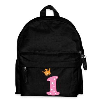 Birthday Girl Crown Pink Number One Star - Kids' Backpack - black - Front